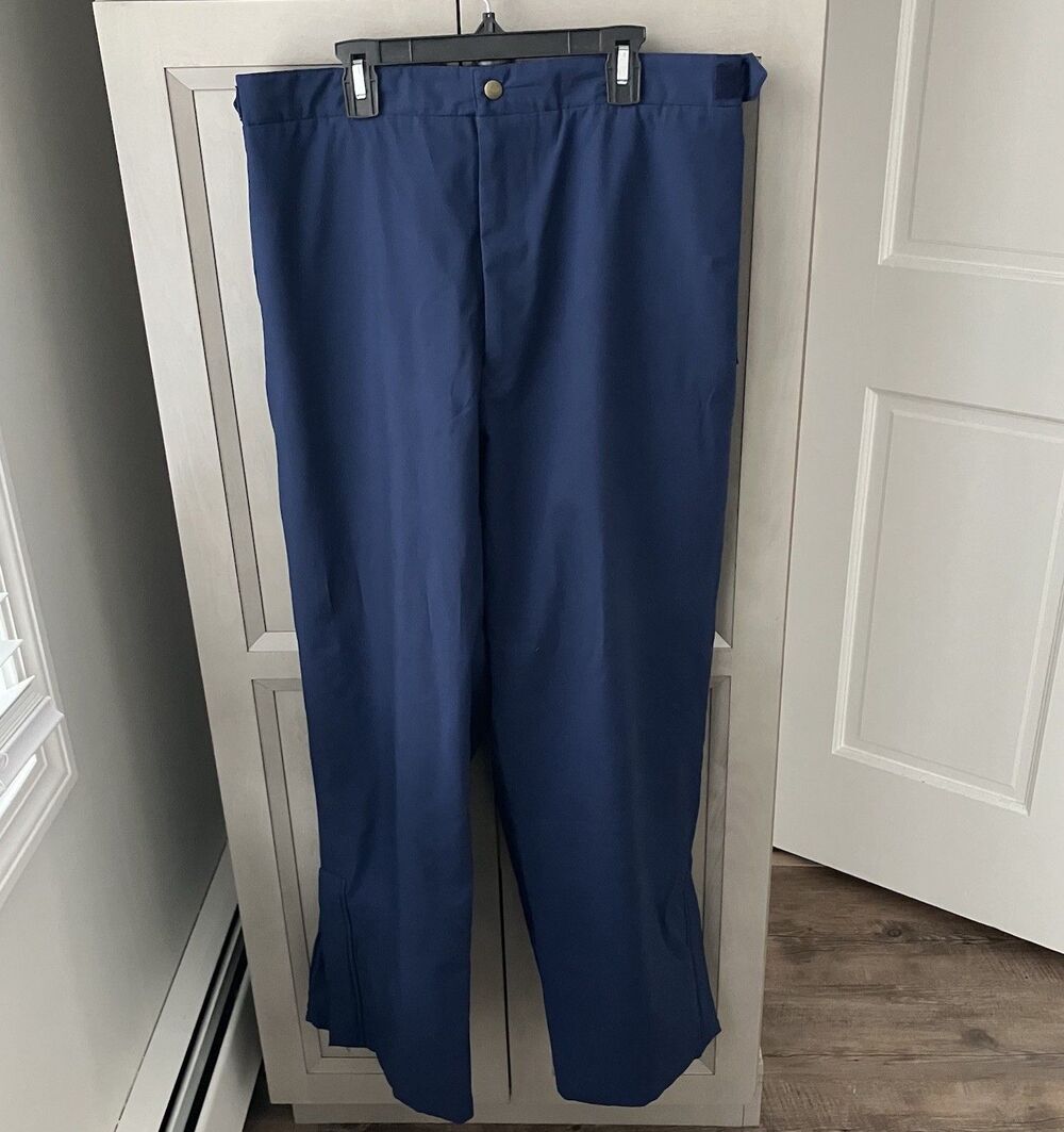 Vintage Tourney Rain Pants Mens XL Gore Tex Waterproof Zip Hems Golf Blue